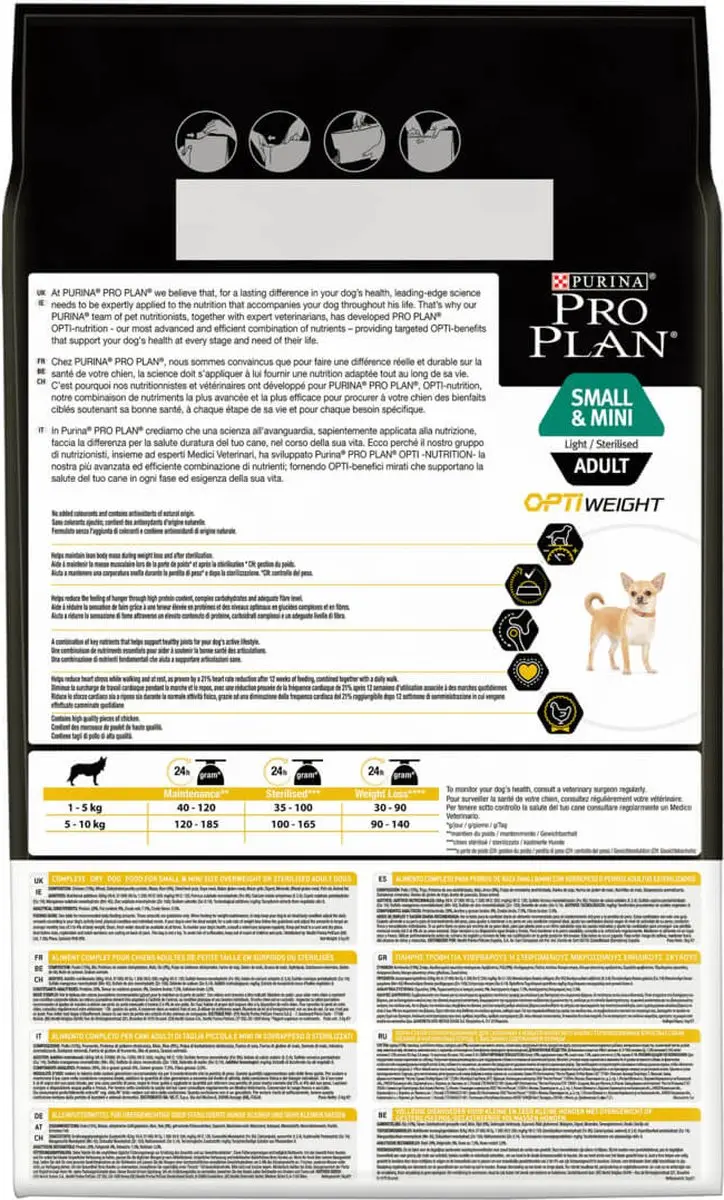 Pro Plan Optiweight Small & Mini Adult Hond - Kip - 3 kg