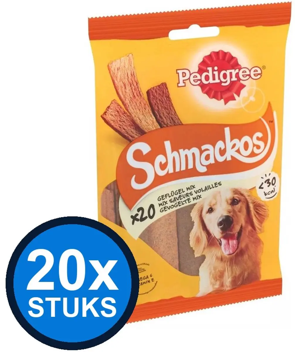 Pedigree Schmackos Gevogelte Honden Snacks 20x144g