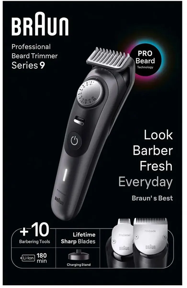 Braun BeardTrimmer 9 BT9421 Baardtrimmer - Zwart