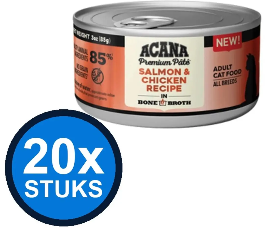 Acana Premium Pate Kat Salmon & Chicken Natvoer