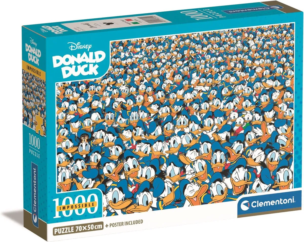 Clementoni Impossible Donald Duck Puzzel 1000 Stuks - Multikleur