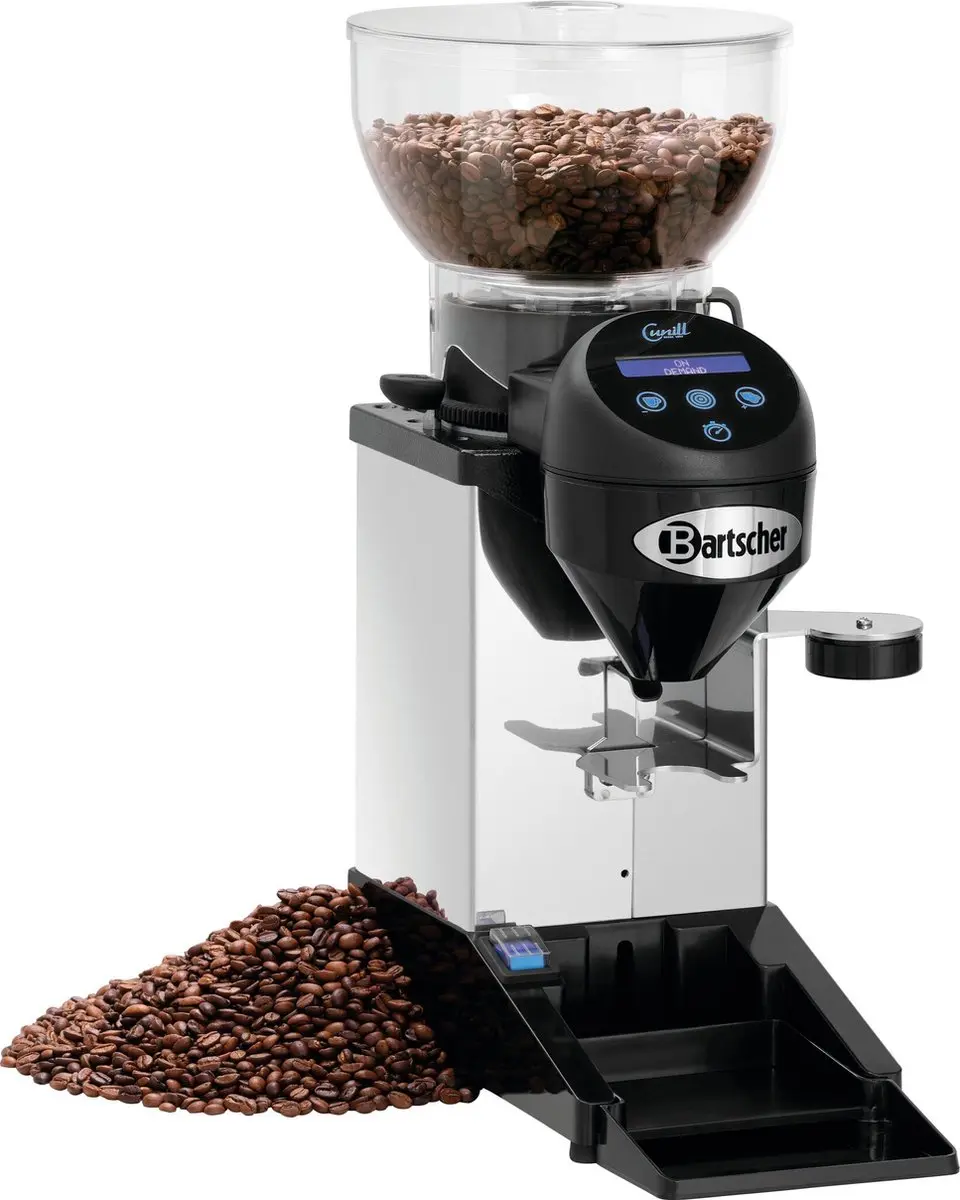 Bartscher Tauro Digital Koffiemolen 275W - Zilver/Zwart