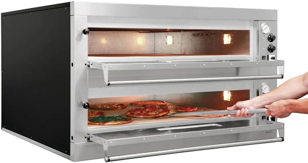 Bartscher ET 205-2BK Pizzaoven - 2 Kamers - 18 Pizza’s Ø33cm