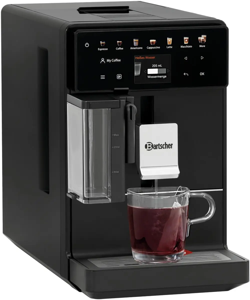 Bartscher Easy Slim 200 Volautomatische Koffiemachine - 15 Programma's - 200g Bonenreservoir - Zwart - afbeelding 4 van 6
