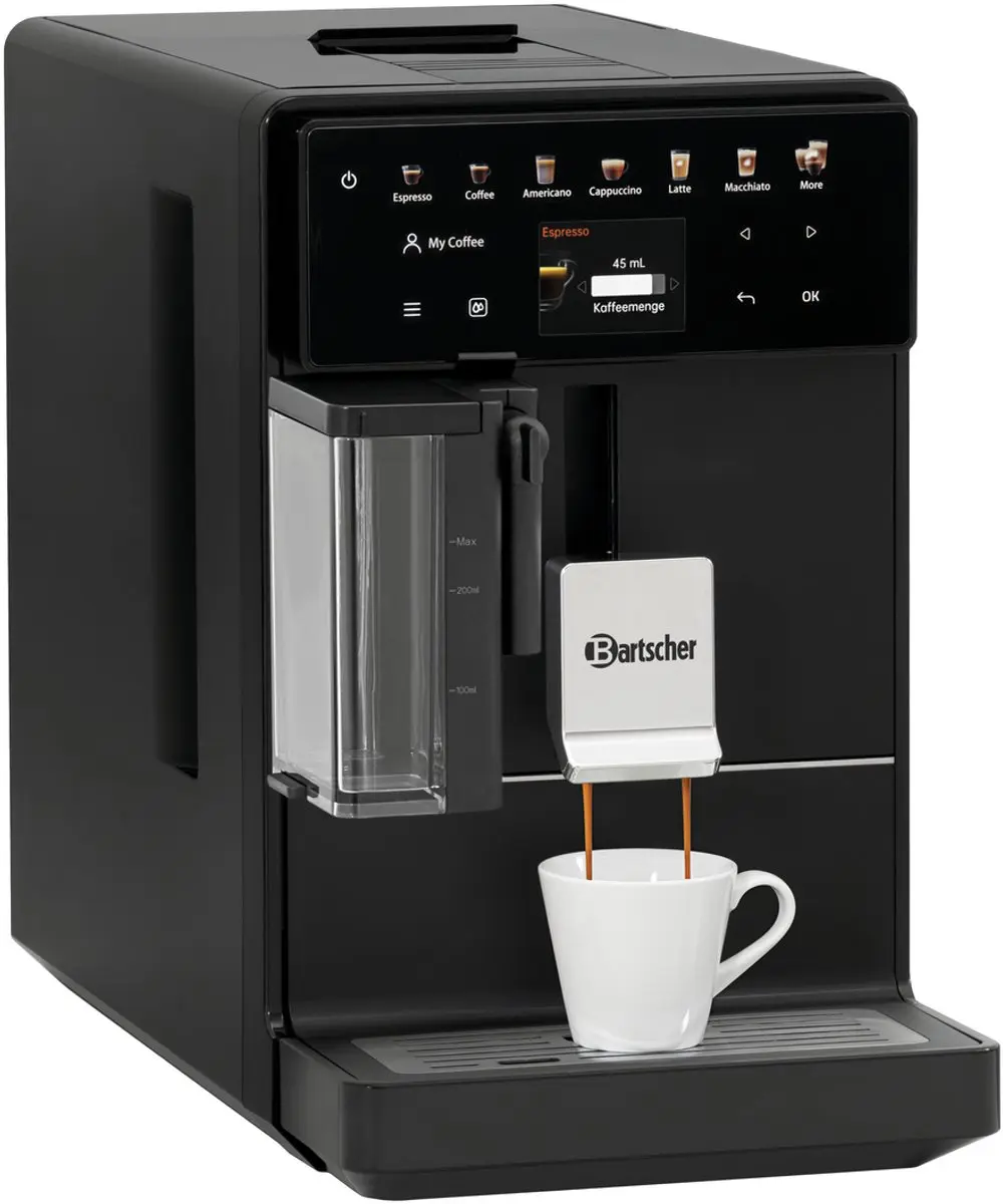 Bartscher Easy Slim 200 Volautomatische Koffiemachine - 15 Programma's - 200g Bonenreservoir - Zwart - afbeelding 3 van 6