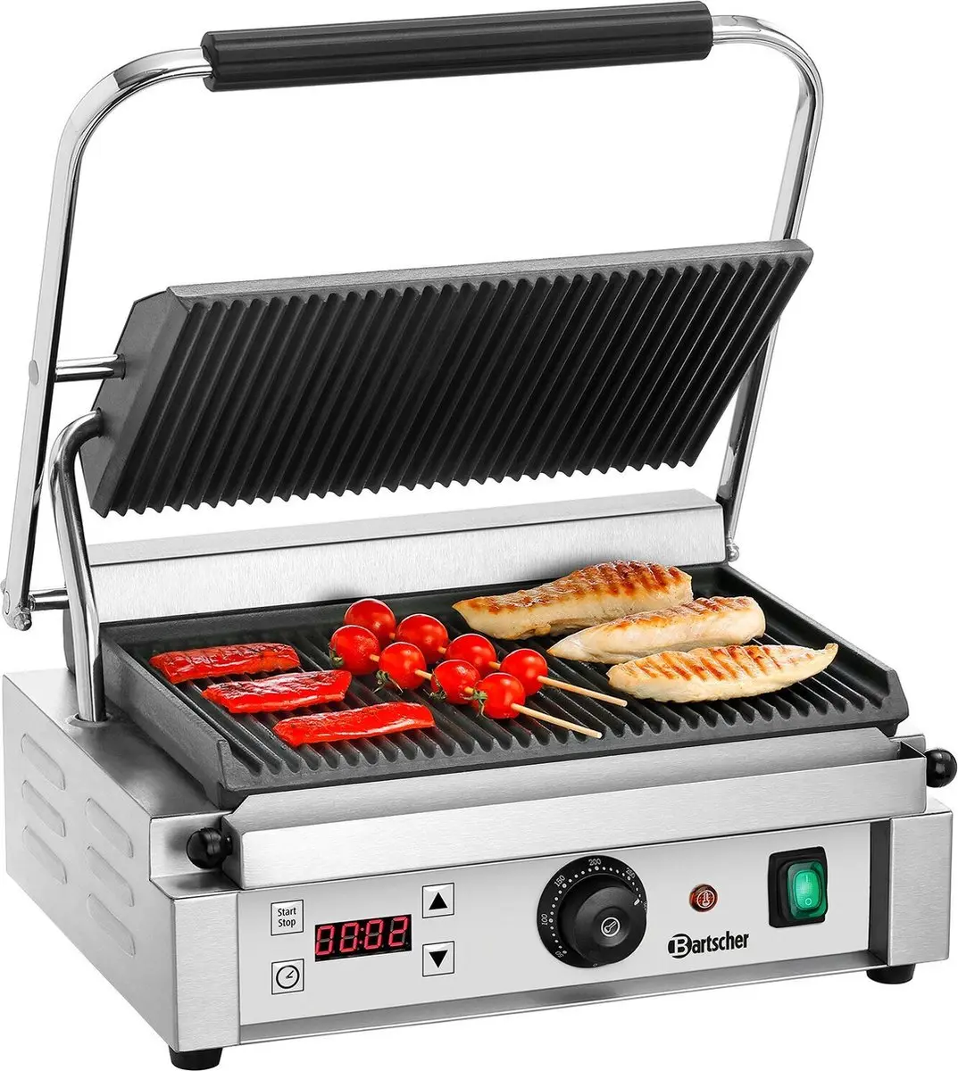 Bartscher 1RDIG Contactgrill 2200W - Zilver