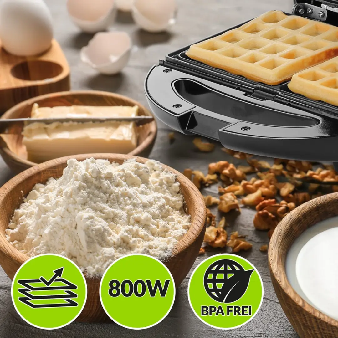 Monzana Tosti Apparaat 800W - 6 Platen - Zwart