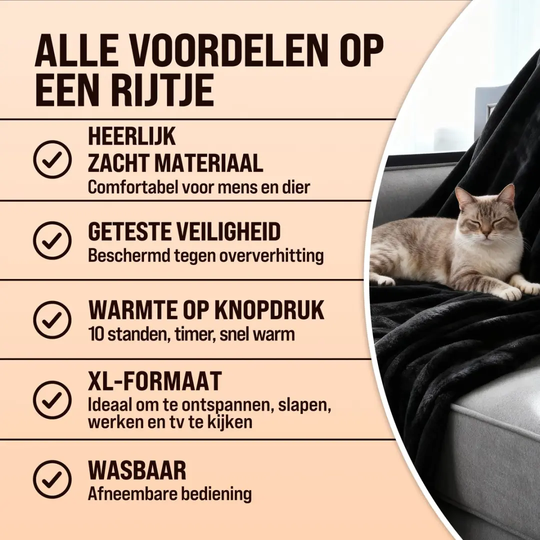 Monzana Warmtedeken 109065 - 180x130cm - 10 Verwarmingsniveaus