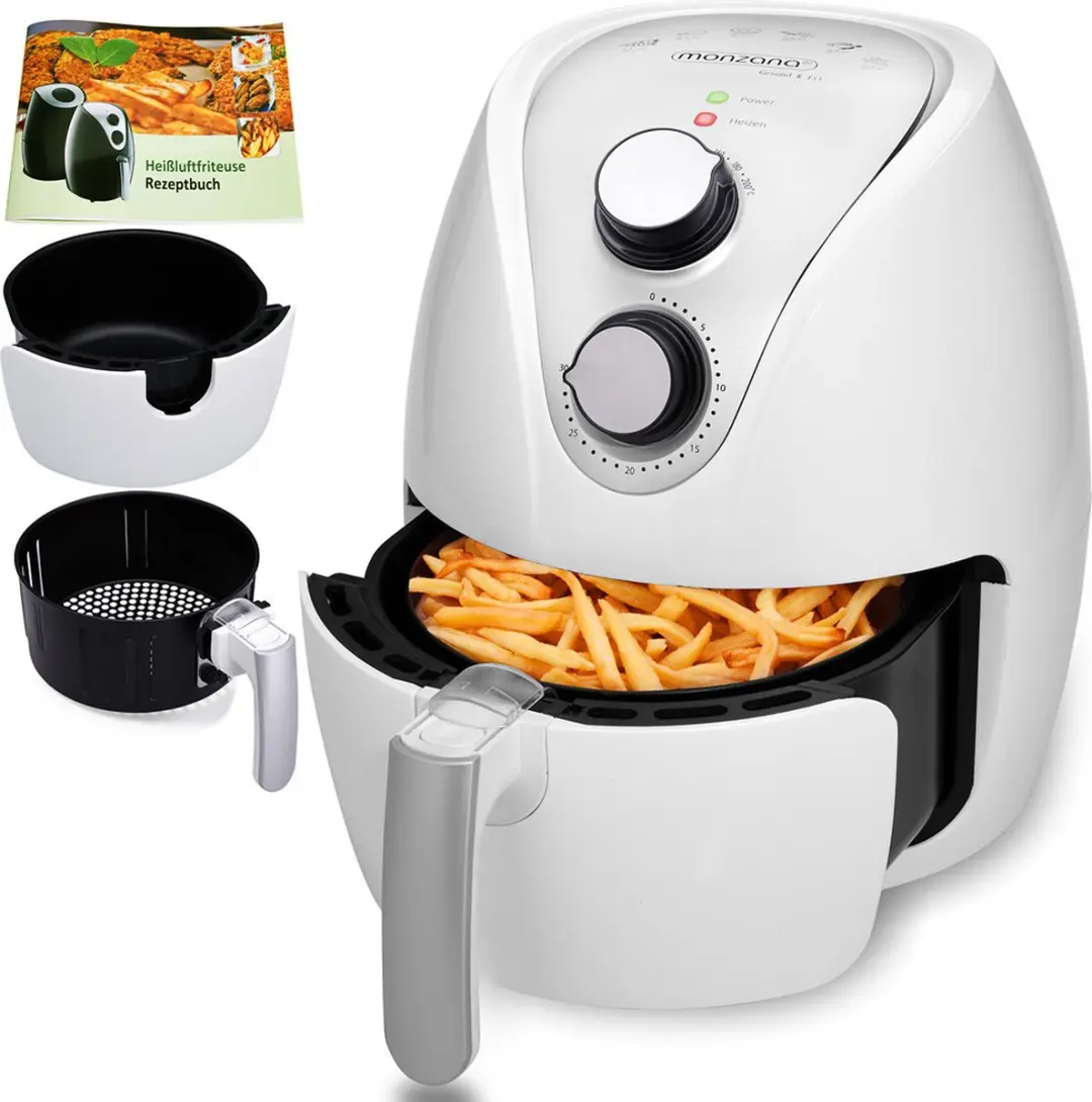 Monzana Heteluchtfriteuse 3,6L - 9 Programma's - 1500W - Wit