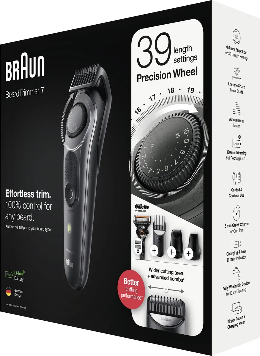 Braun BT7340 Baardtrimmer - 4 Opzetstukken - Zwart - afbeelding 6 van 6