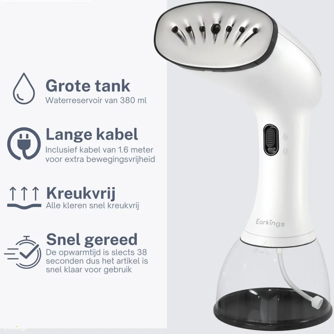 EarKings HY-128 Handstomer 380ml - 1640W - Wit/Antraciet