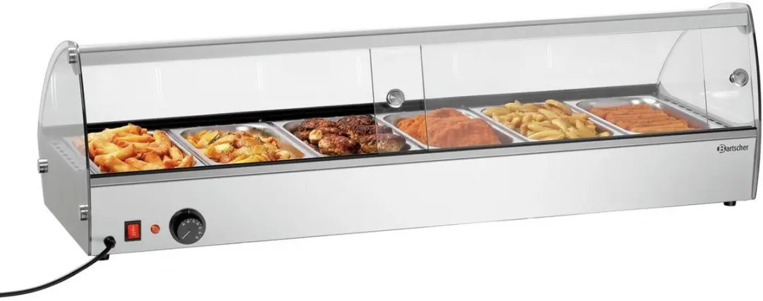 Bartscher R6 Warmhoudvitrine 800W - 6x 1/3 GN - RVS