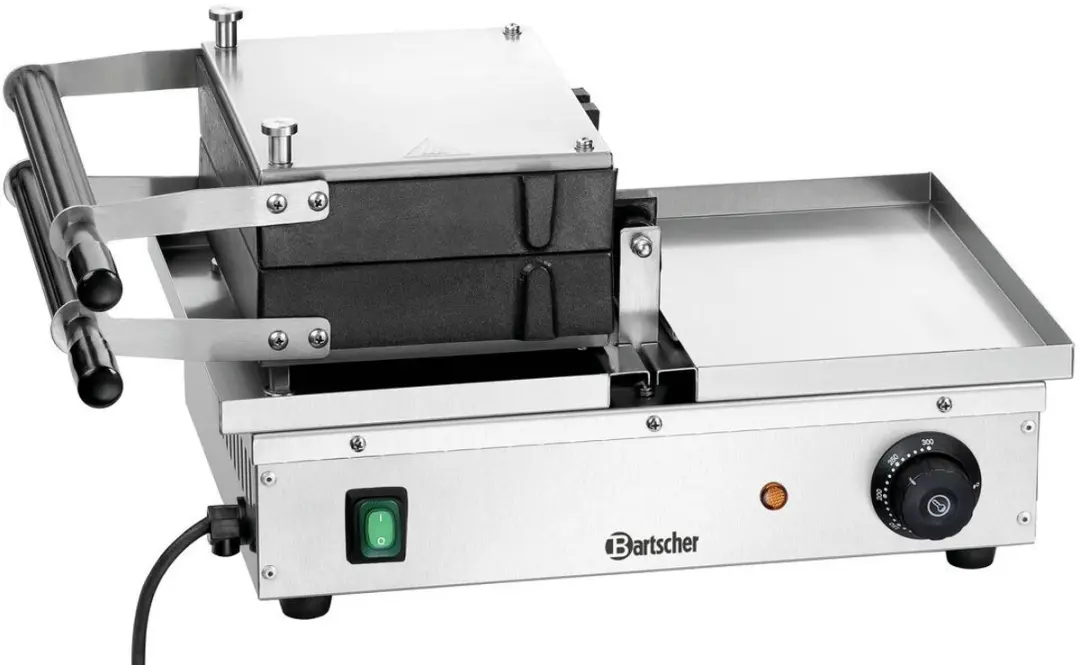 Bartscher Deluxe II Tafel Wafelijzer 1500W - RVS - 2 Platen