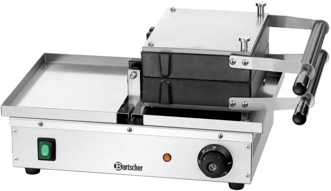 Bartscher Deluxe II Tafel Wafelijzer 1500W - RVS - 2 Platen