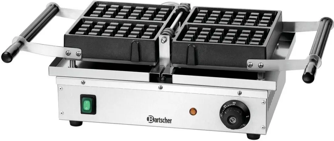 Bartscher Deluxe II Tafel Wafelijzer 1500W - RVS - 2 Platen