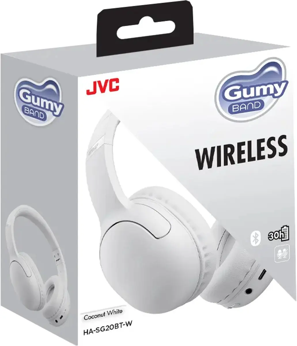 JVC HA-SG20BTW Gumy Band On-Ear Hoofdtelefoon - Wit
