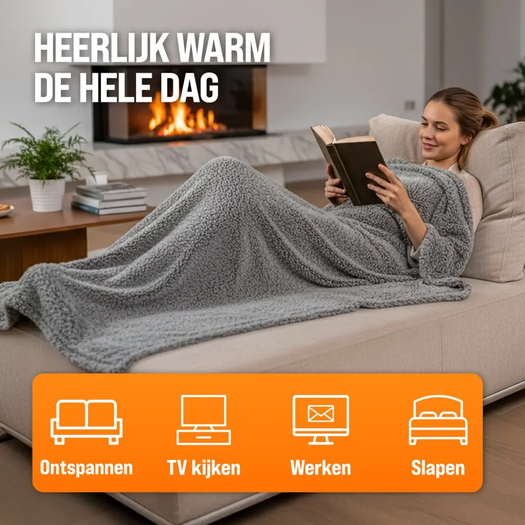 Monzana 108663 Elektrisch Warmtedeken 120W - 180x130cm - Grijs - afbeelding 6 van 6