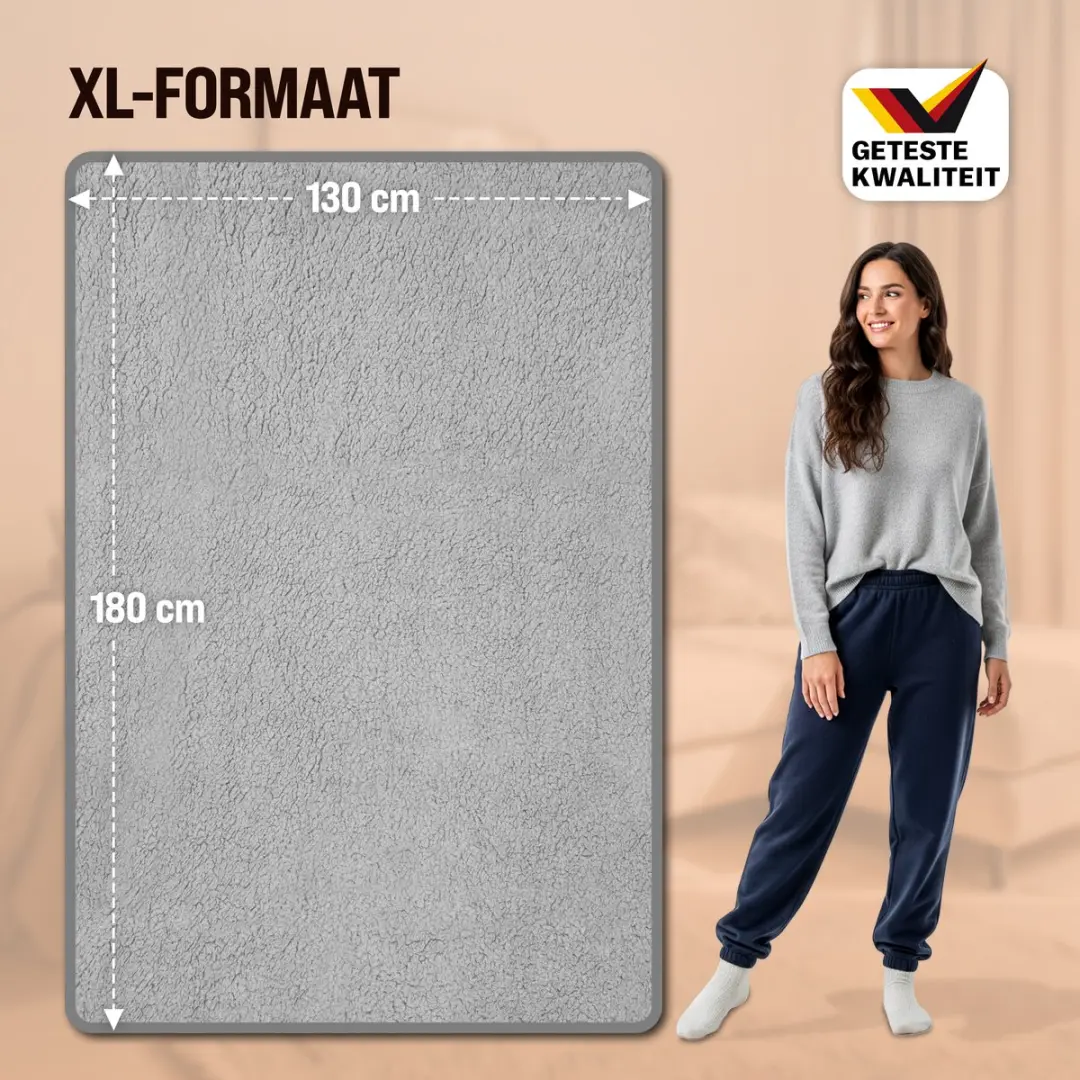 Monzana 108663 Elektrisch Warmtedeken 120W - 180x130cm - Grijs