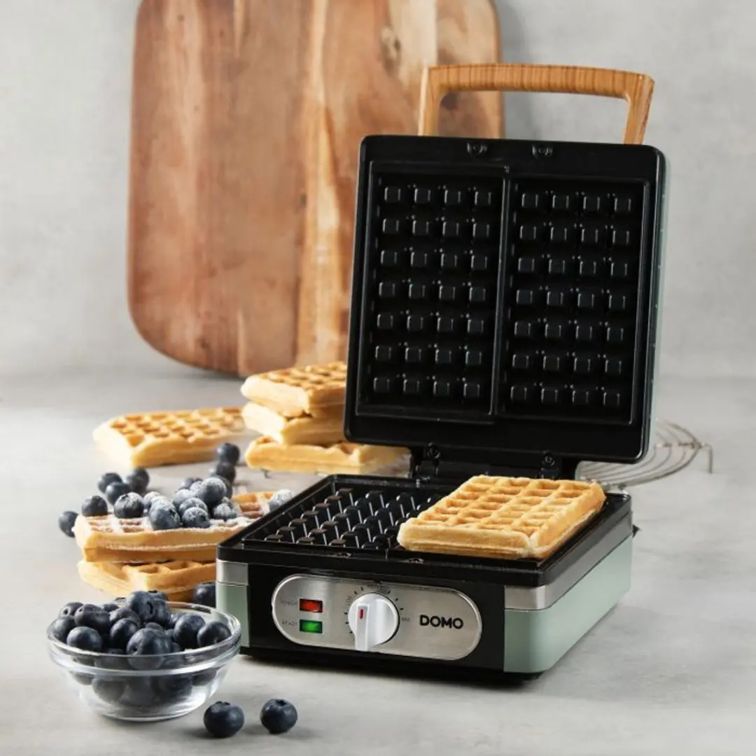 Domo DO9273W Wafelijzer 1400W - 2 Stuks - Saliegroen