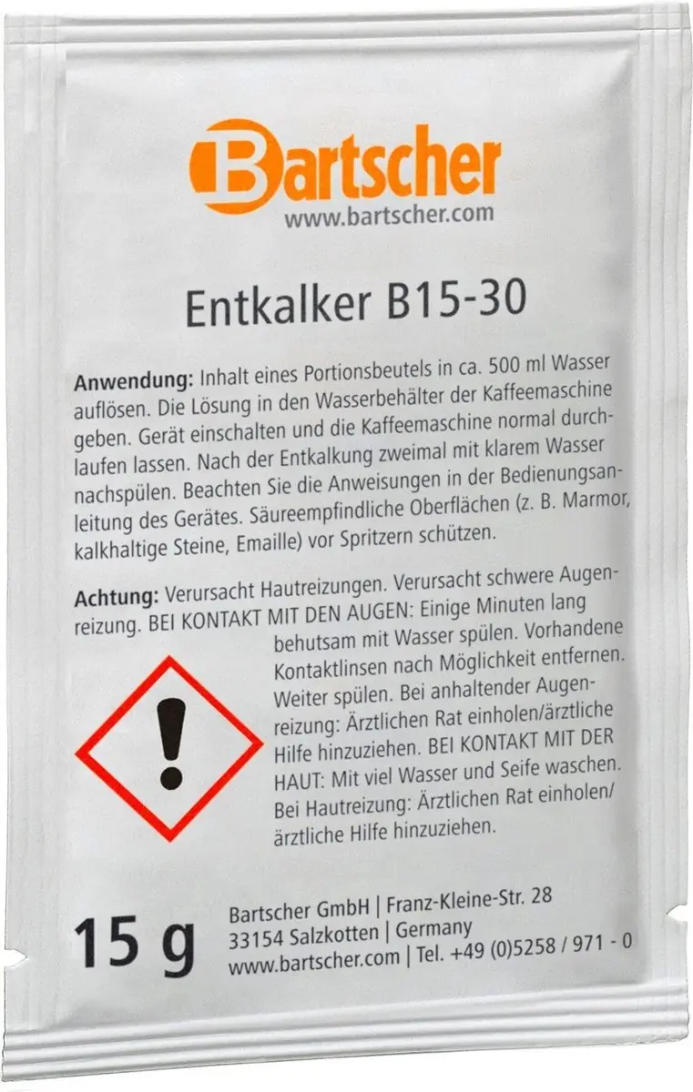 Bartscher B15-30 Snelontkalker 15ml - 40 Stuks