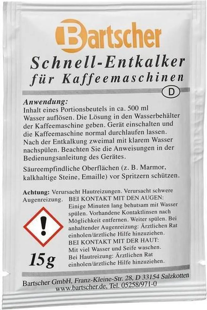 Bartscher B15-30 Snelontkalker 15ml - 40 Stuks