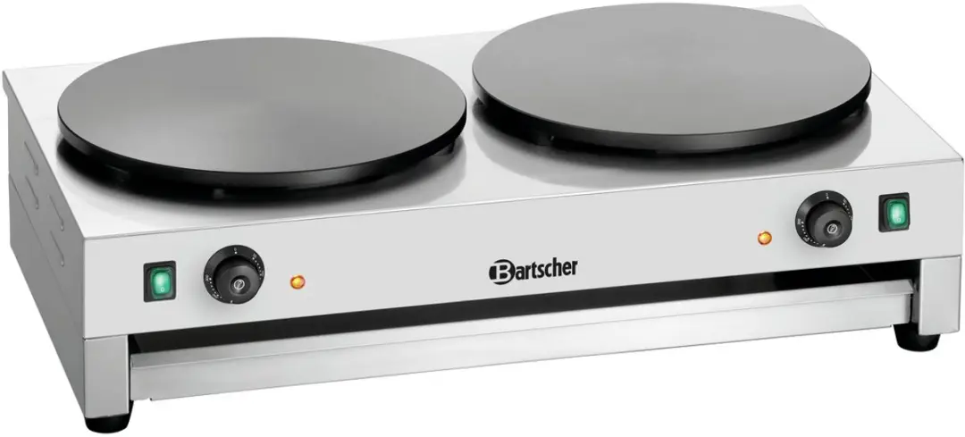 Bartscher 2CP400 Crêpe-bakplaat 2x Ø40cm - RVS
