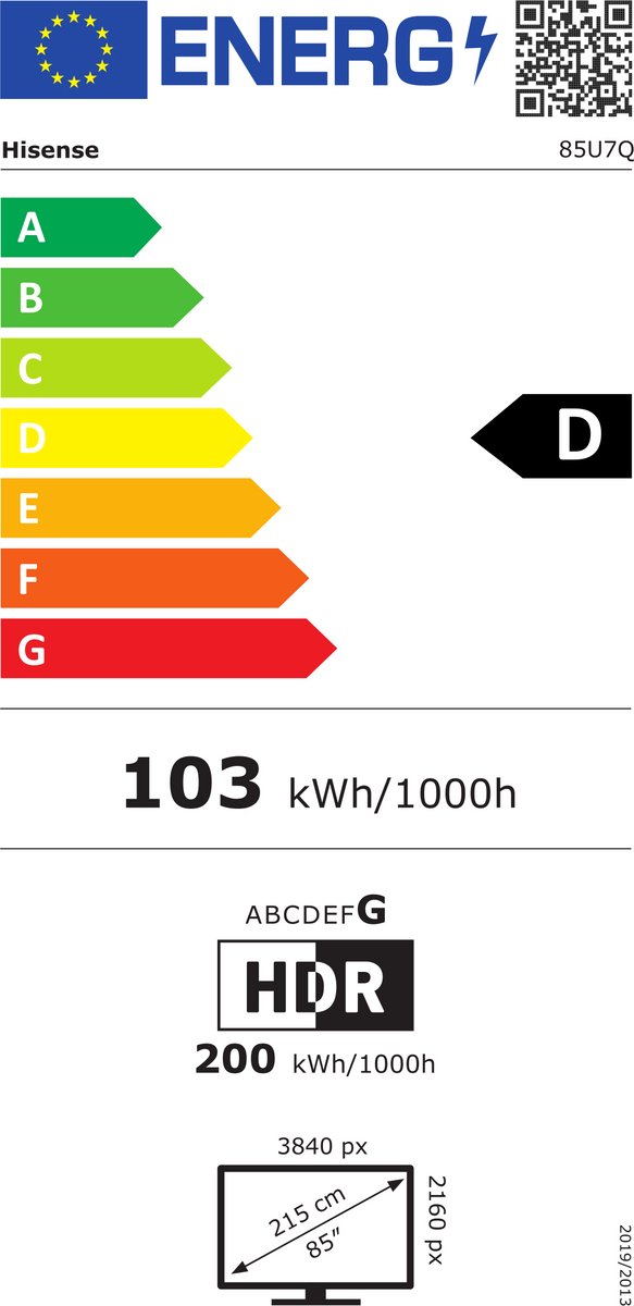 Hisense 85U7Q - 85 inch - 4K MiniLED - 144hz - 2025