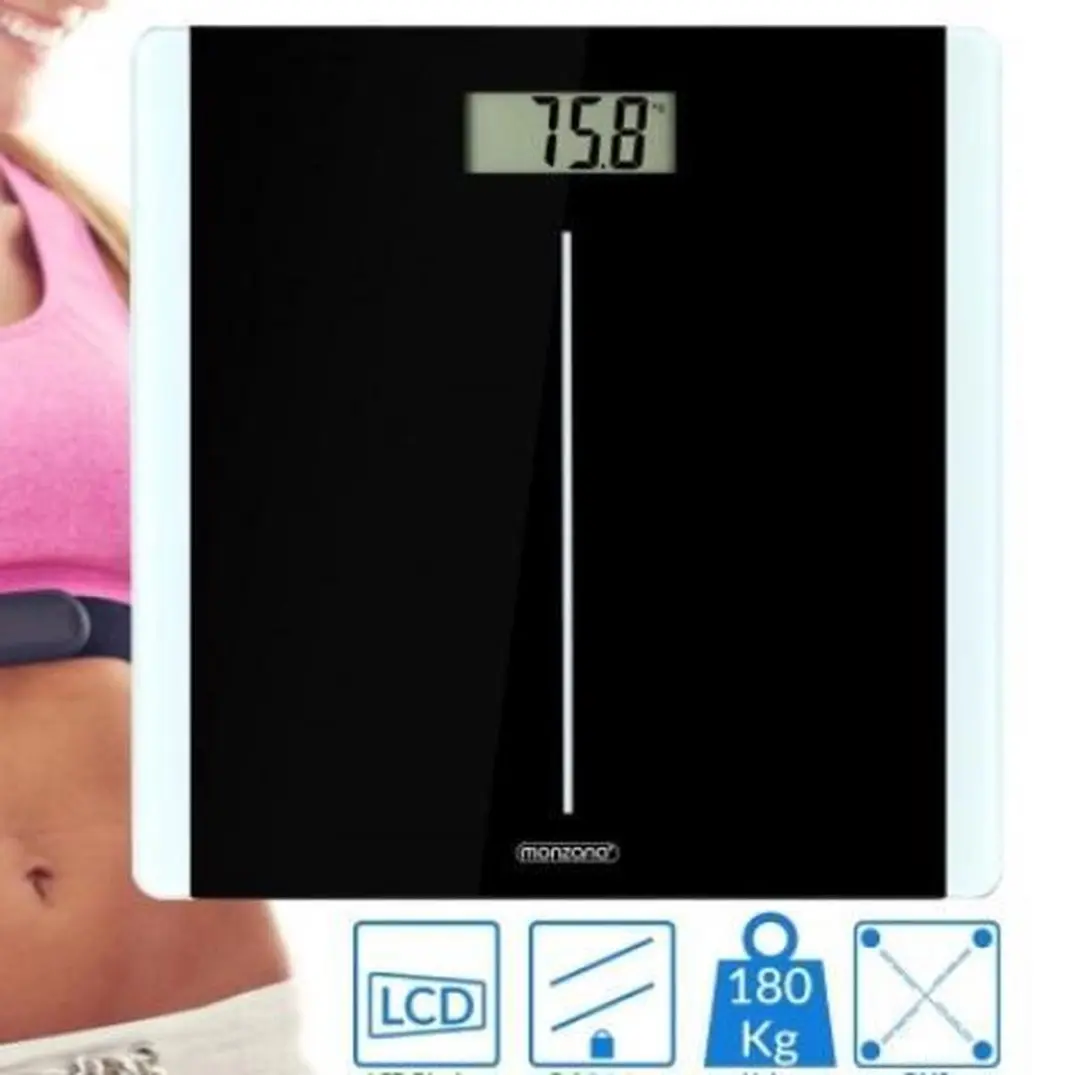 Monzana Personenweegschaal - 180 kg - Zwart