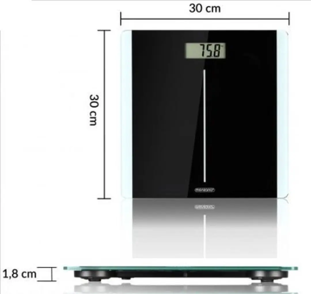 Monzana Personenweegschaal - 180 kg - Zwart