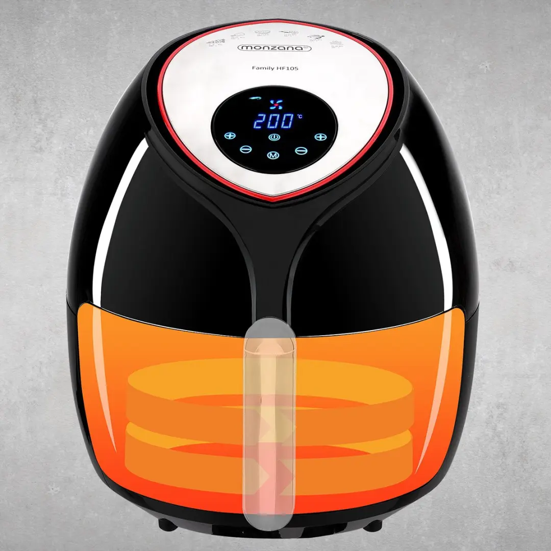 Monzana Hetelucht Friteuse 6,5L - 1850W - Zwart