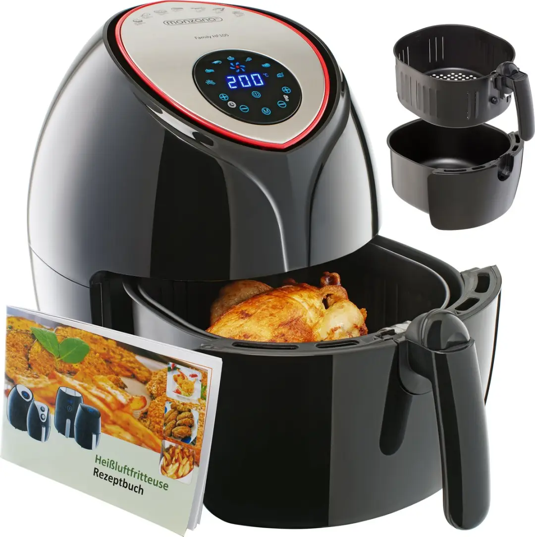 Monzana Hetelucht Friteuse 6,5L - 1850W - Zwart