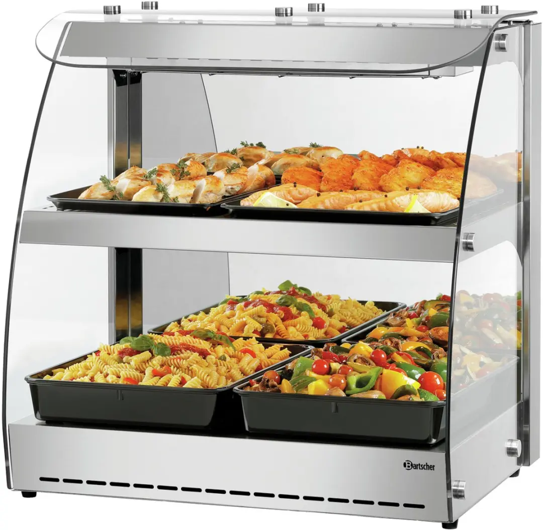 Bartscher 5900 2ER Warmhoudvitrine - 104L - Rvs