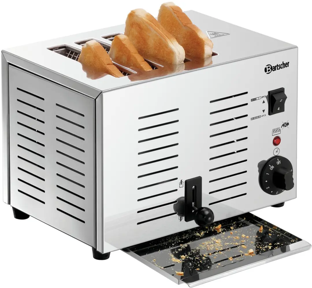 Bartscher TS40 Toaster 4-sandwich 1800W - RVS