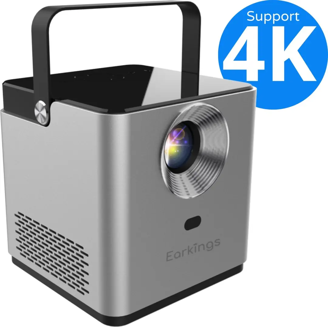 EarKings Beamer Projector EKBP1355 - 4K Android Mini Projector - Grijs - afbeelding 6 van 6