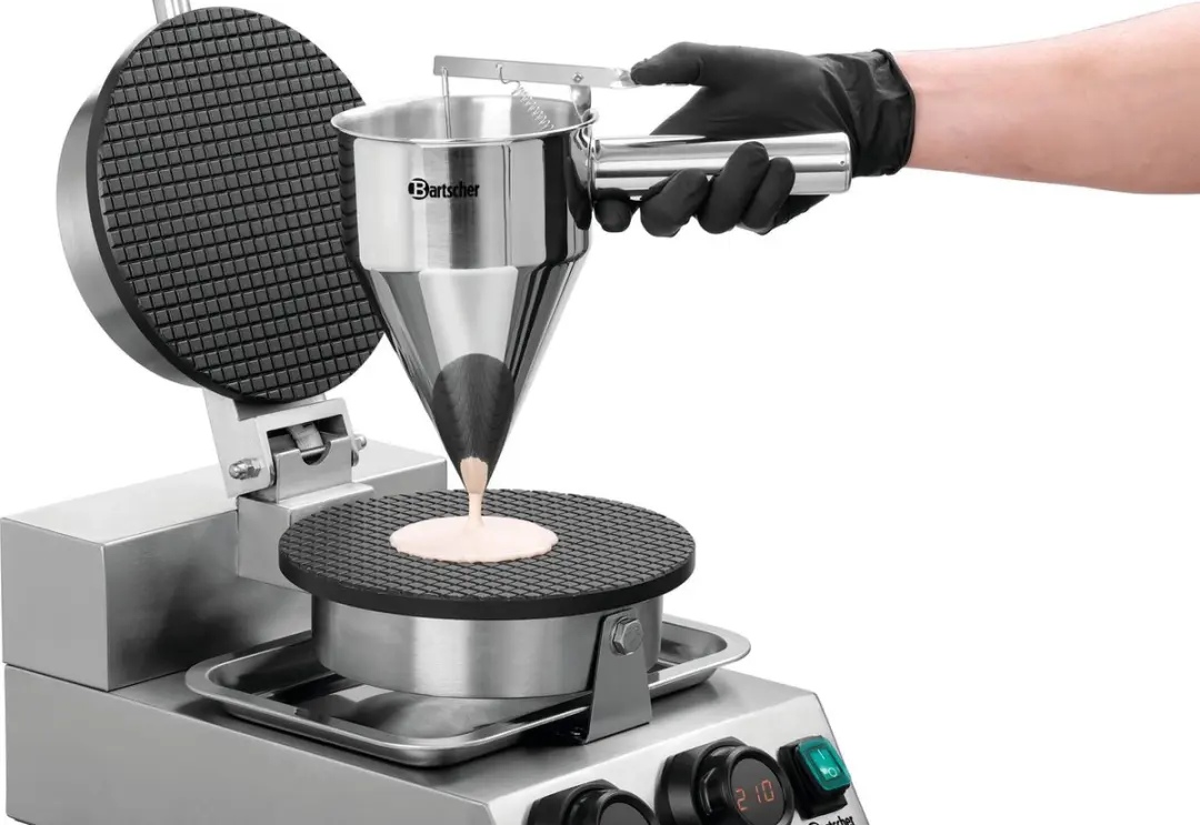 Bartscher MDI Cone 2120 Wafelijzer 1000W - Zwart/Zilver