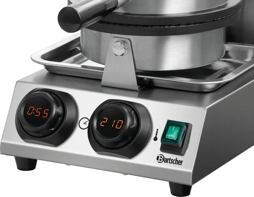 Bartscher MDI Cone 2120 Wafelijzer 1000W - Zwart/Zilver