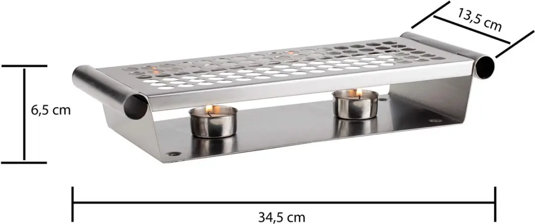 APS Waxinelichtjeshouder RVS 35343 - 13,5x34,5cm - Zilver