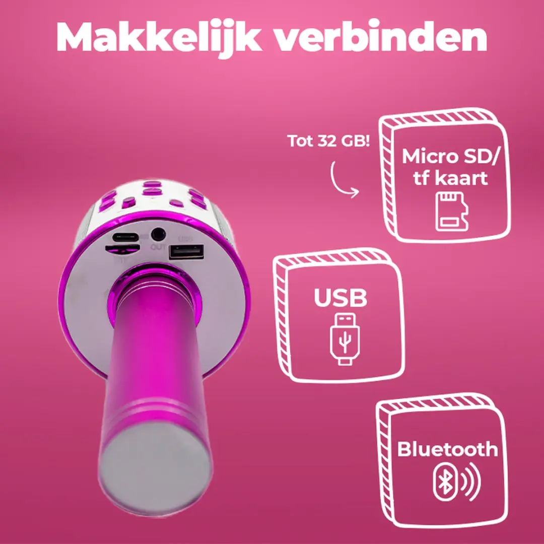 Denver KMS20 Karaoke Microfoon - Roze - afbeelding 6 van 6