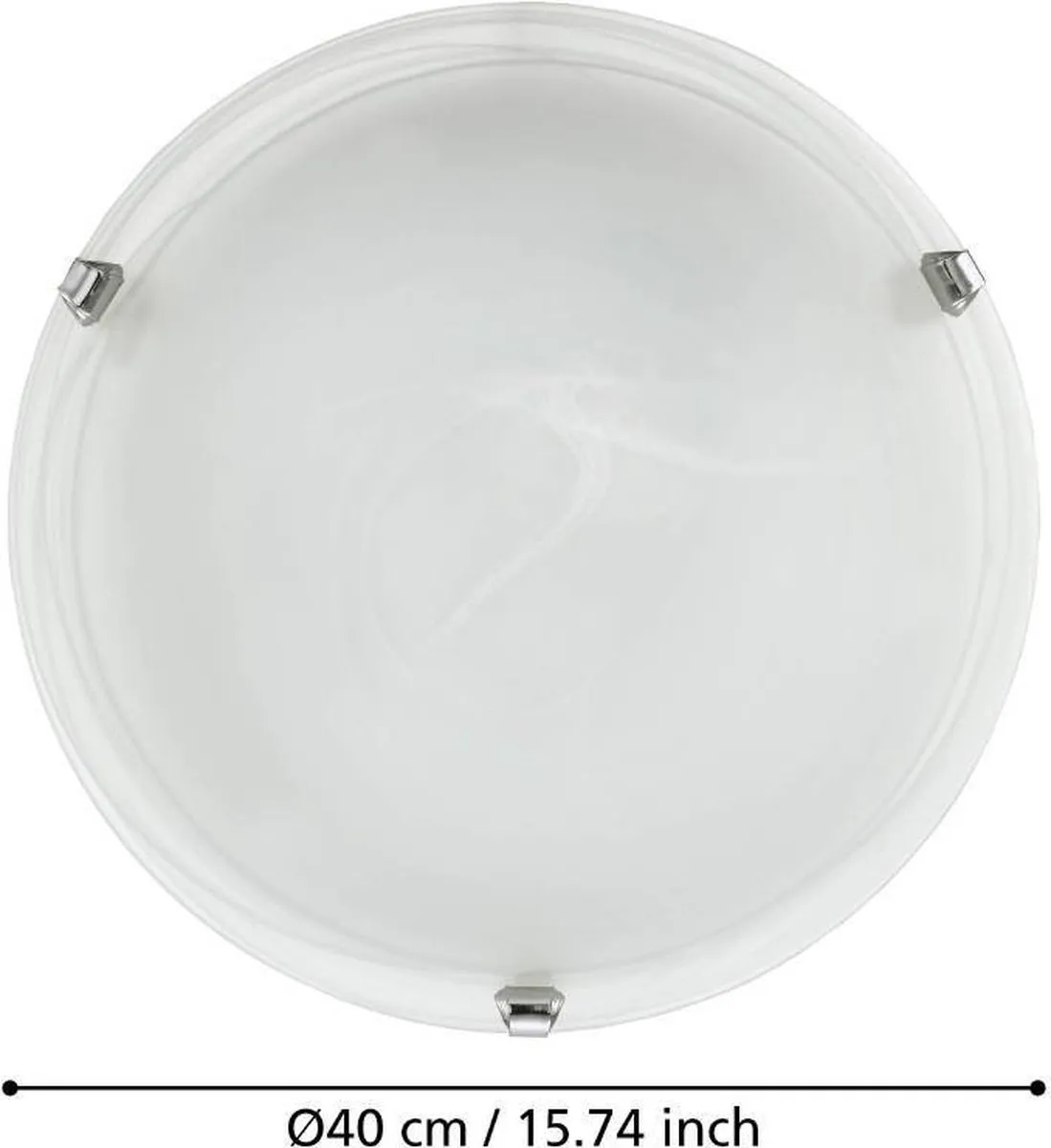 Eglo Salome Wand/Plafondlamp 2 Lichts - 40cm - Chroom/Wit