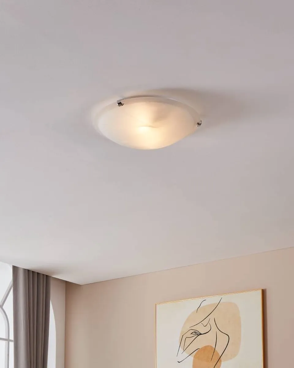 Eglo Salome Wand/Plafondlamp 2 Lichts - 40cm - Chroom/Wit