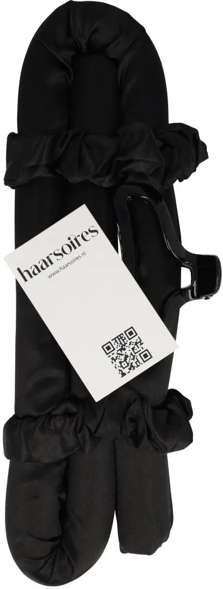 Haarsoires Heatless Curls Set 2 Stuks - Zwart Roze