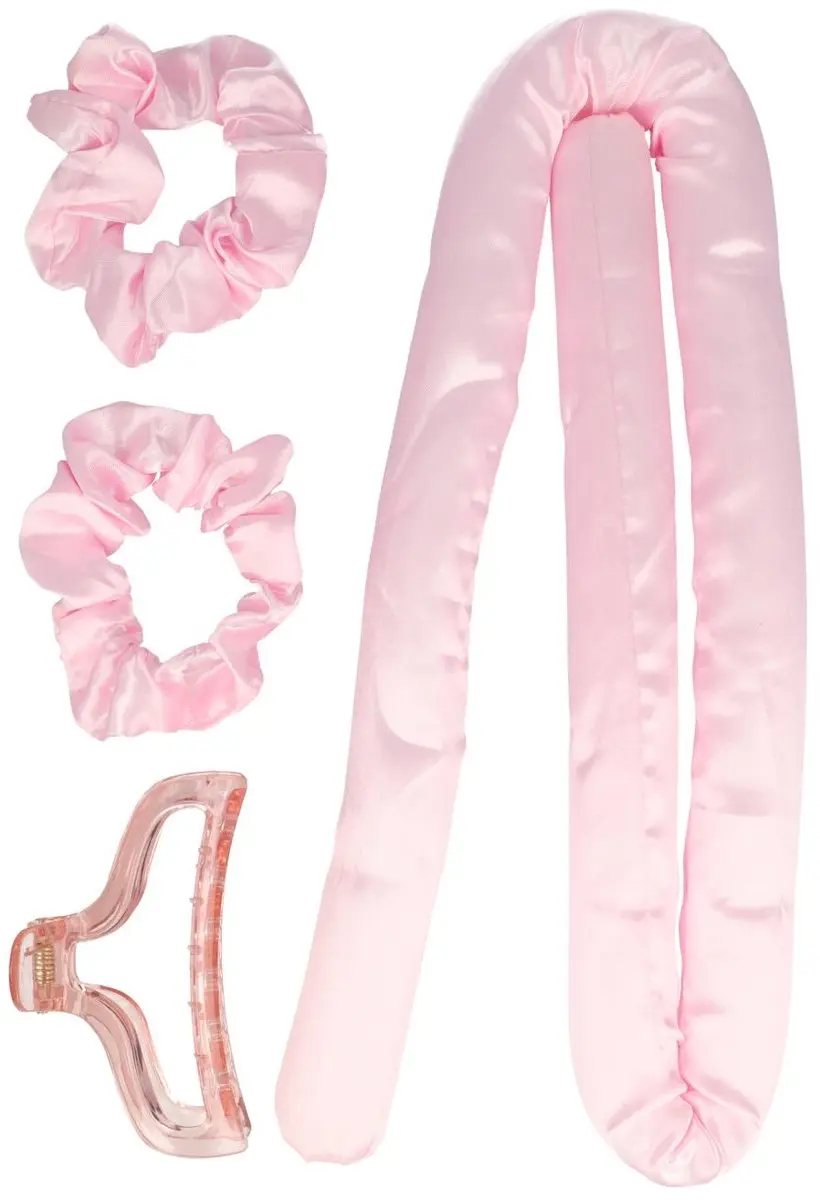 Haarsoires Heatless Curls Set 2 Stuks - Zwart Roze
