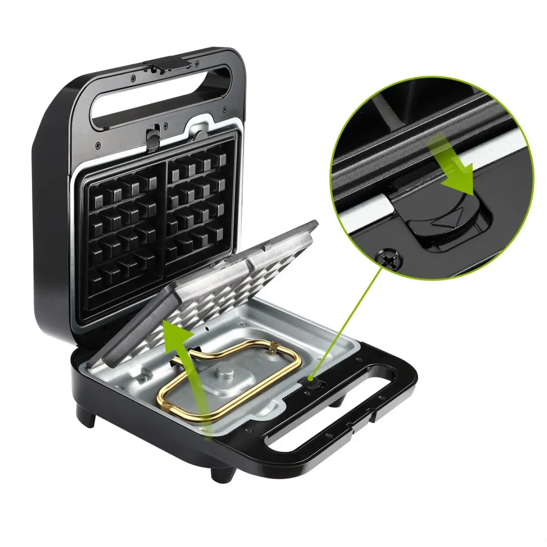 Monzana MZ7030 Tostiapparaat 1000W - 6 Platen - 4 Sandwiches - Zwart