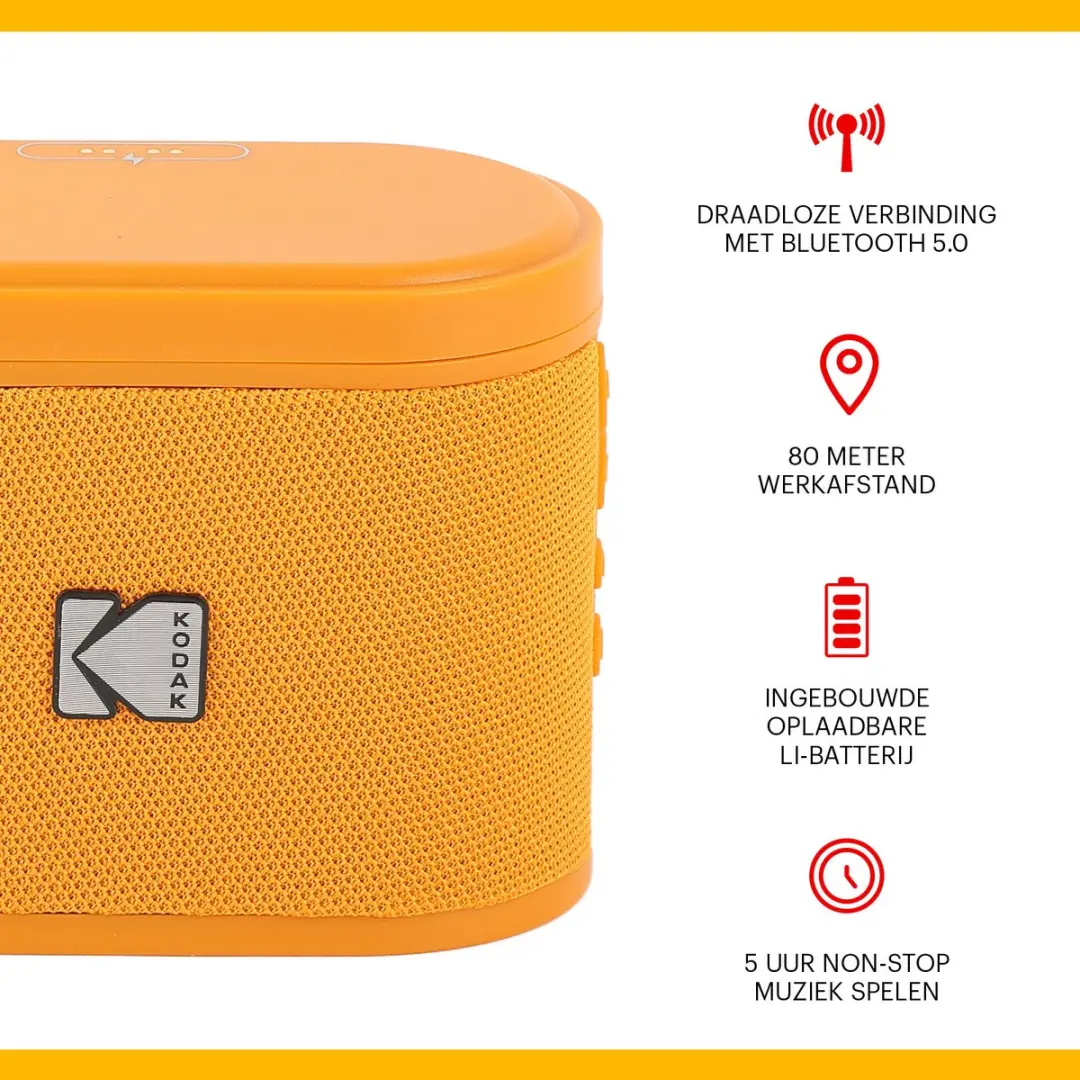 Kodak SoundBrix SBRIX2 Bluetooth Speaker - 5W - 2 Stuks - Oranje