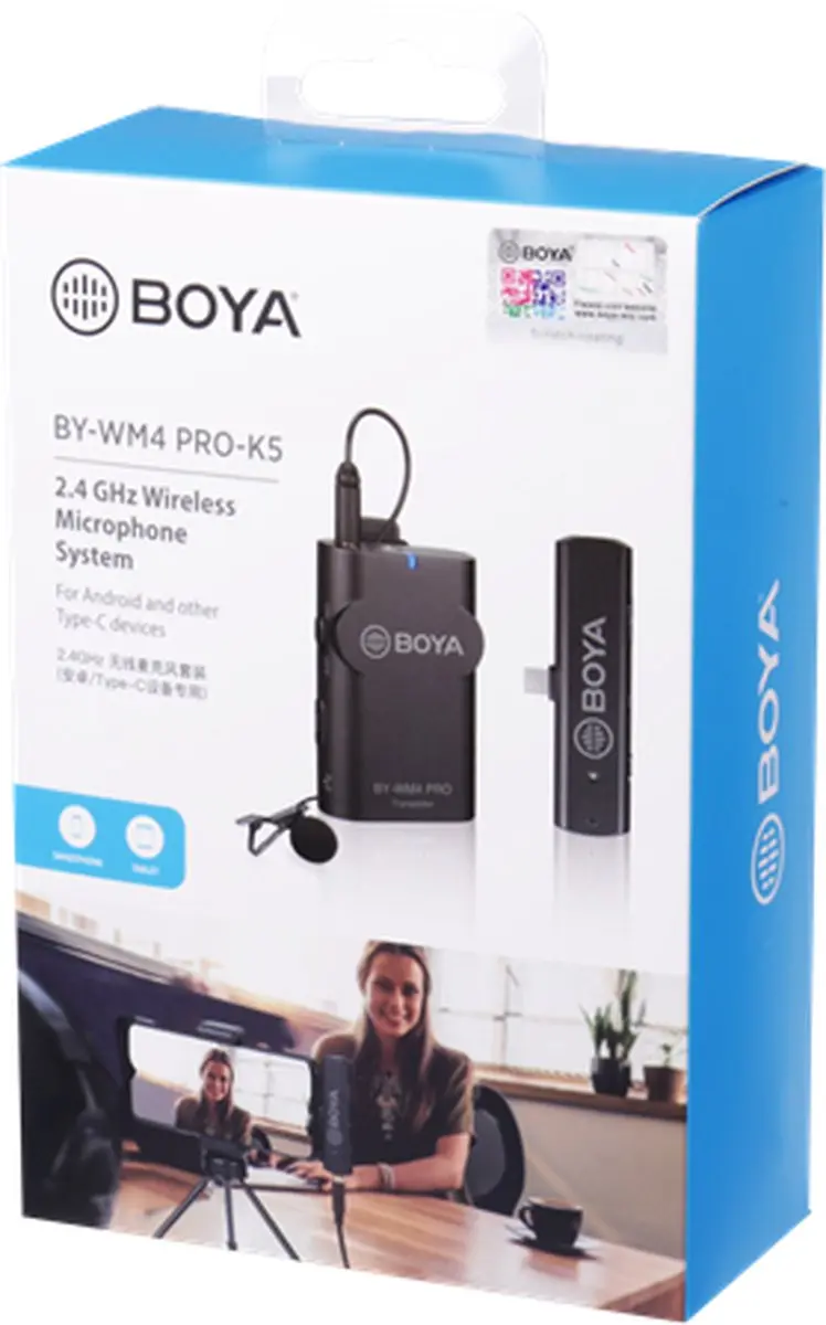 Boya BY-WM4 Pro-K5 Lavalier Microfoon 2.4GHz - Zwart