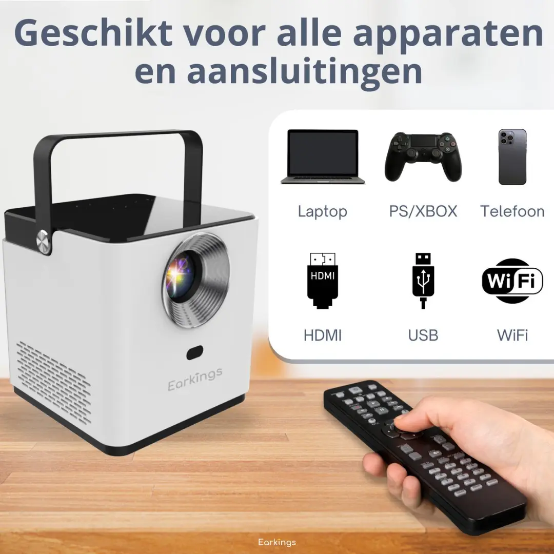 EarKings Beamer EKBP1362 Projector 4K - Wit