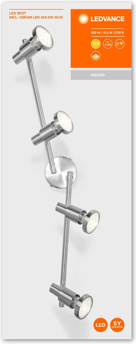 LEDVANCE LED Spot GU10 4x2.6W 920lm