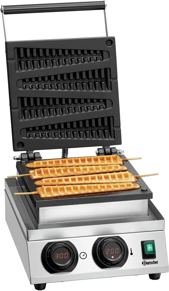 Bartscher Wafelijzer MDI Lolly 400 1800W - 4 Stuks - Rvs