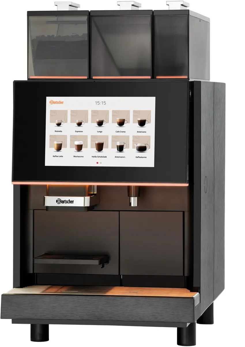 Bartscher KV2 Topping Volautomatisch Koffiezetapparaat - 120 Kopjes - 4L - 2500W - Zwart