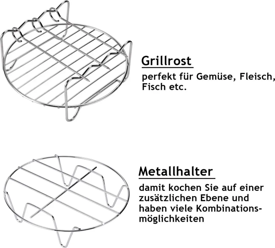Monzana 106201 Heteluchtfriteuse Accessoires Set 8-delig - Zwart